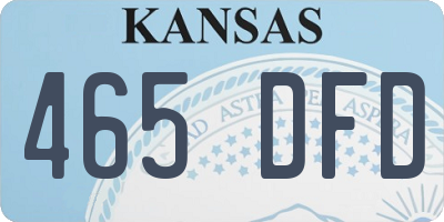 KS license plate 465DFD