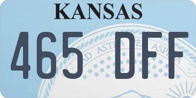 KS license plate 465DFF