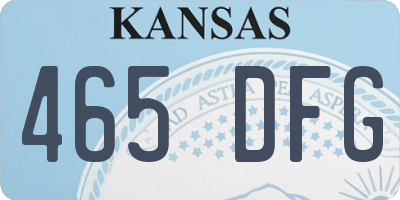 KS license plate 465DFG