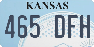 KS license plate 465DFH