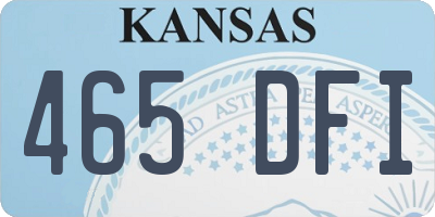 KS license plate 465DFI