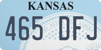 KS license plate 465DFJ