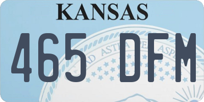 KS license plate 465DFM