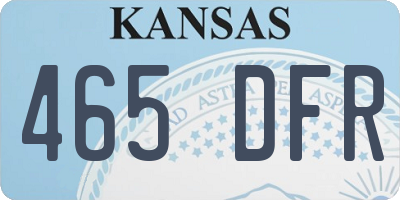 KS license plate 465DFR