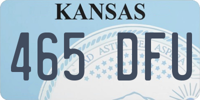 KS license plate 465DFU