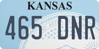 KS license plate 465DNR