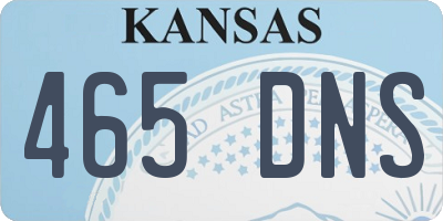 KS license plate 465DNS
