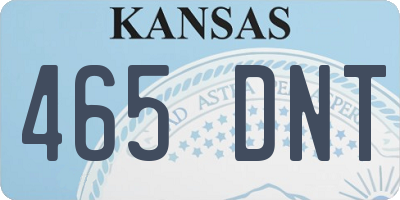 KS license plate 465DNT