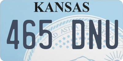 KS license plate 465DNU