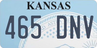 KS license plate 465DNV