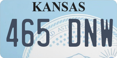 KS license plate 465DNW