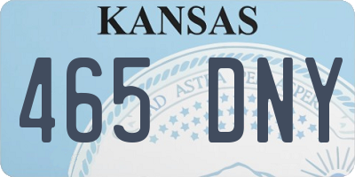 KS license plate 465DNY