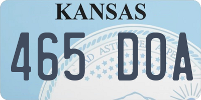 KS license plate 465DOA