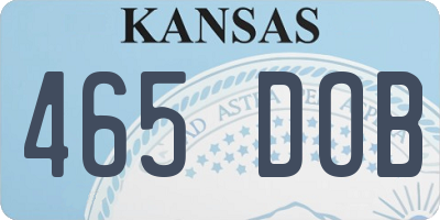 KS license plate 465DOB
