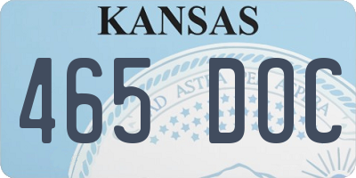 KS license plate 465DOC