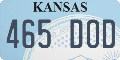 KS license plate 465DOD