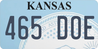 KS license plate 465DOE