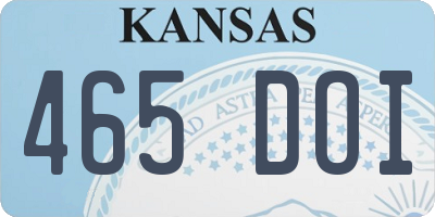KS license plate 465DOI