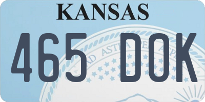 KS license plate 465DOK