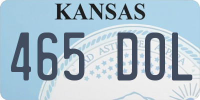 KS license plate 465DOL