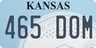 KS license plate 465DOM