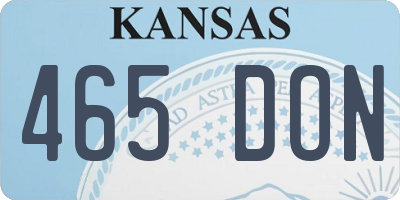 KS license plate 465DON