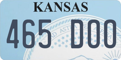 KS license plate 465DOO