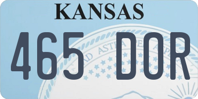 KS license plate 465DOR