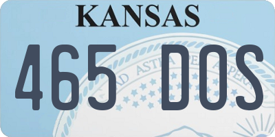 KS license plate 465DOS