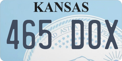 KS license plate 465DOX