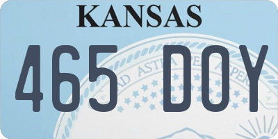KS license plate 465DOY