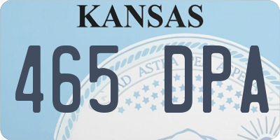 KS license plate 465DPA