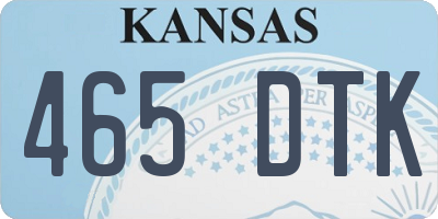 KS license plate 465DTK