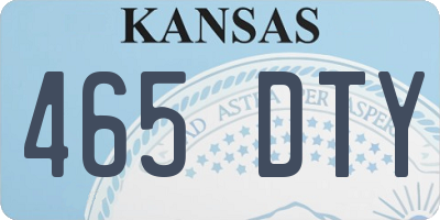 KS license plate 465DTY
