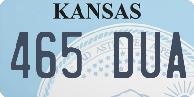 KS license plate 465DUA