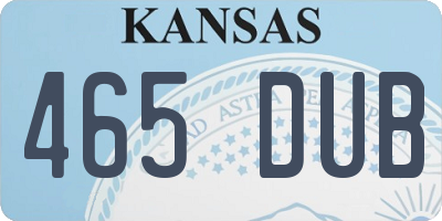 KS license plate 465DUB