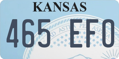 KS license plate 465EFO