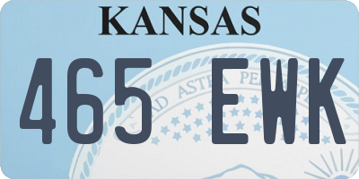 KS license plate 465EWK