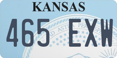 KS license plate 465EXW