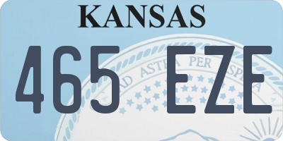 KS license plate 465EZE