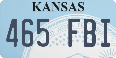 KS license plate 465FBI