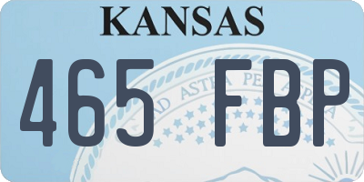 KS license plate 465FBP