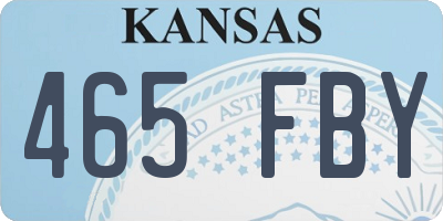 KS license plate 465FBY