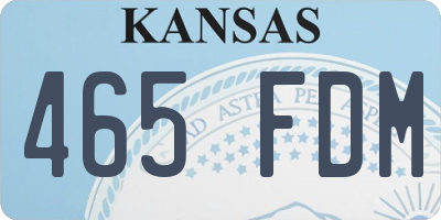 KS license plate 465FDM