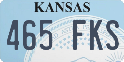 KS license plate 465FKS