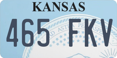 KS license plate 465FKV
