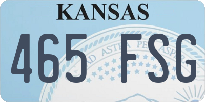 KS license plate 465FSG