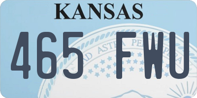 KS license plate 465FWU
