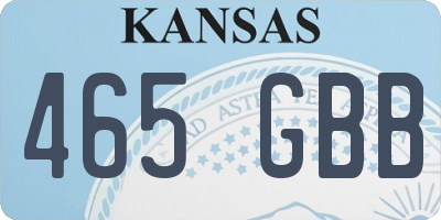 KS license plate 465GBB