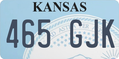 KS license plate 465GJK